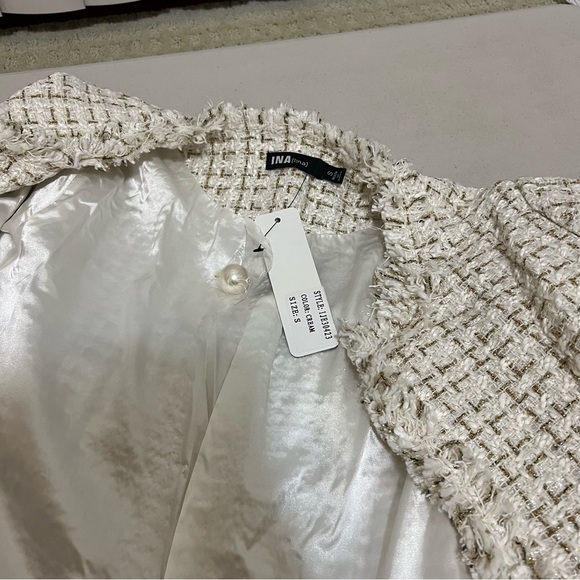 NWT Plaid Raw Edge Frayed Tweed Jacket - Picture 10 of 11